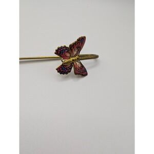 Vintage Brass Butterfly Shepherd Hook Bookmark Page Marker Grandma Grannycore